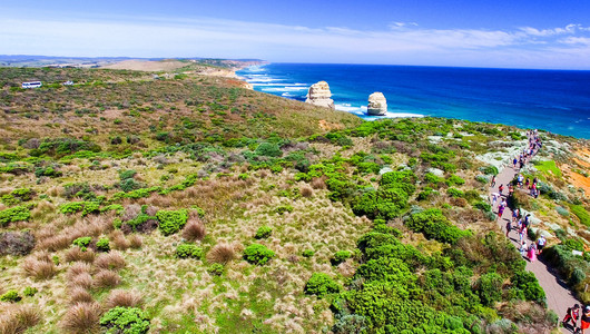十二使徒海岸线，澳大利亚的鸟瞰图
