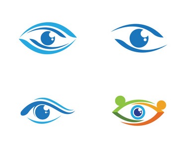眼睛护理矢量标志设计