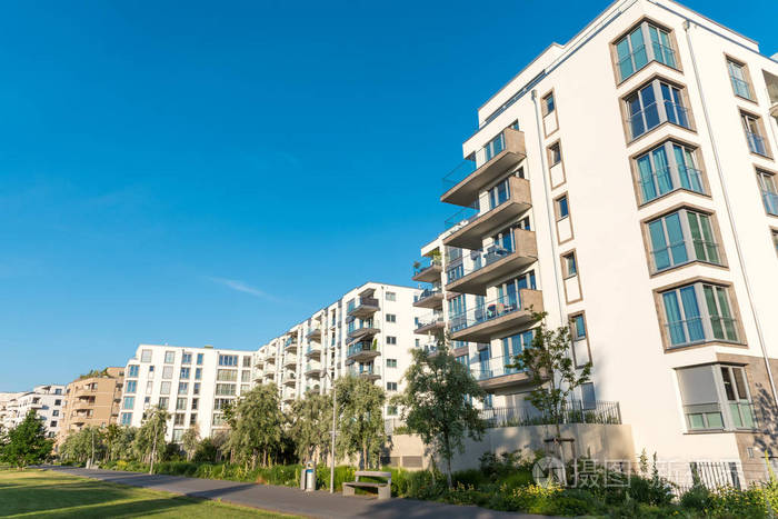 在柏林的现代房屋发展区照片-正版商用图片0e0ukn-摄图新视界