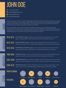 在深蓝色的简单简历简历模板