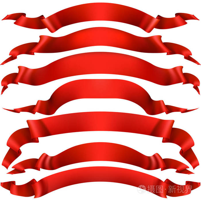 现实的红色装饰丝带.eps 10