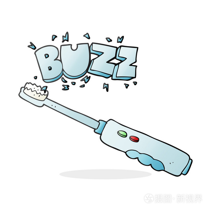 卡通嗡嗡作响的电动牙刷