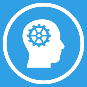 智力平面圆形矢量图标插画