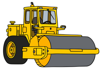 黄色压路机