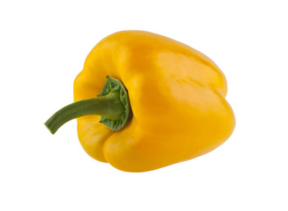 在白色背景上的黄色辣椒