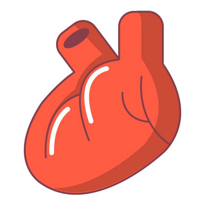 冠心病卡通心脏器官图标,卡通风格照片