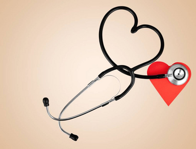 医用听诊器心脏隔离的背景