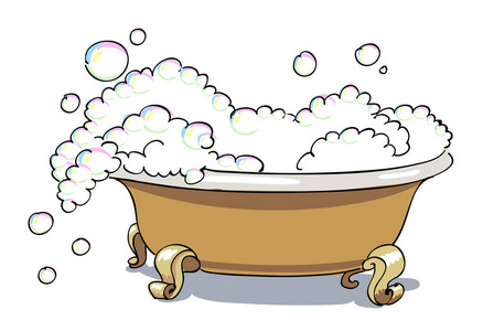 卡通形象的浴缸照片