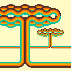 抽象的复古背景 数字线 圆 design70s