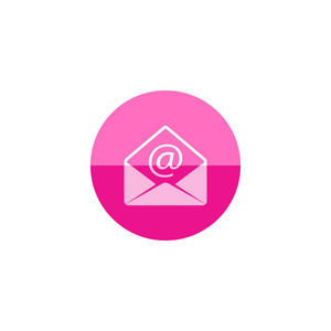 电子邮件图标在平面颜色圈风格