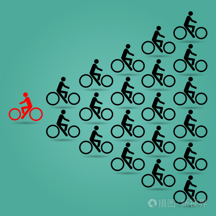 是黑色的红色自行车自行车的相反的方向