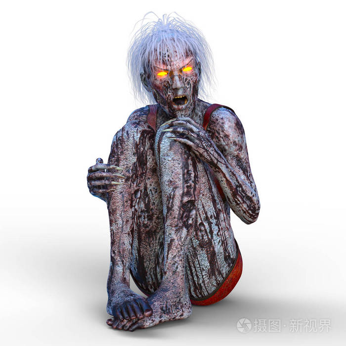 一个女僵尸 3d cg 渲染