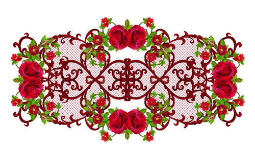 猩红色的纹理的卷发,装饰元素照片