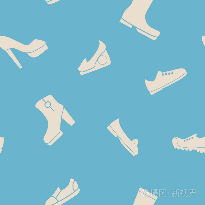 无缝背景与鞋