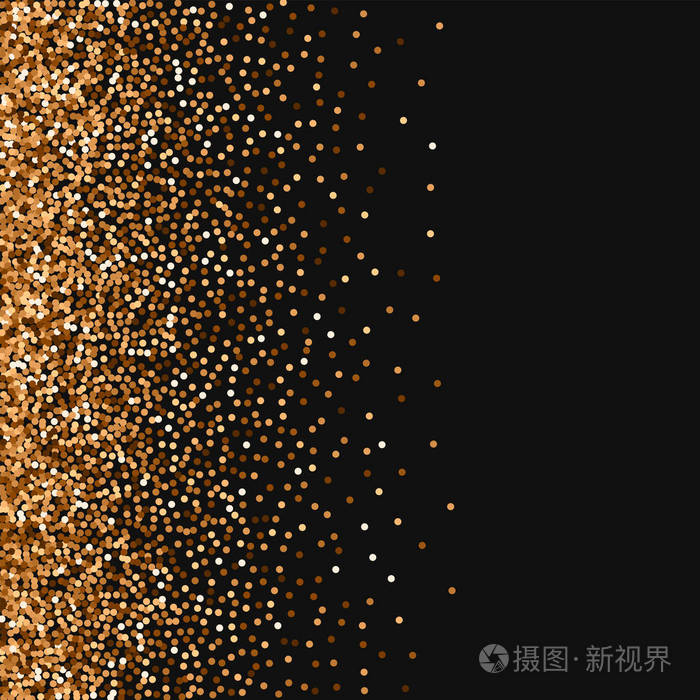 红色圆散点图左边黑色背景梯度与红色圆形金闪闪发光的金色亮片