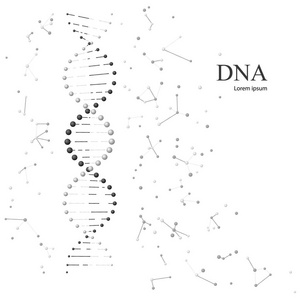 Dna 分子。孤立在白色背景上的矢量图