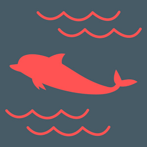 彩色的海豚的程式化的图标