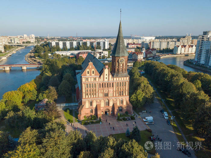 在加里宁格勒俄罗斯康德岛空中城市景观