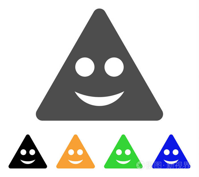 三角牌微笑矢量图标