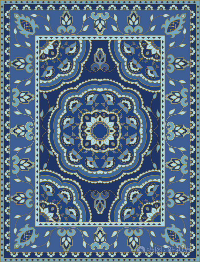 地毯的蓝色模板插画-正版商用图片0e2slr-摄图新视界
