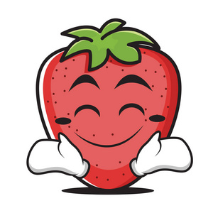 快乐的笑脸草莓字符卡通