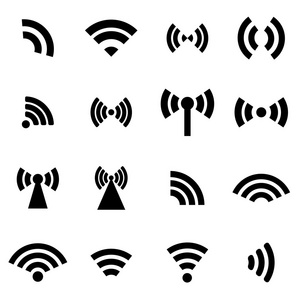 矢量黑色无线图标集