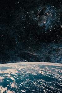 地球和星系。夜晚的天空空间