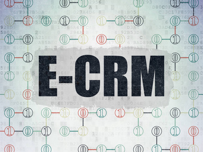 经营理念 ECrm 数字数据纸张背景上