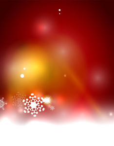 白色透明的雪花圣诞节红色抽象背景