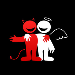 天使与魔鬼照片