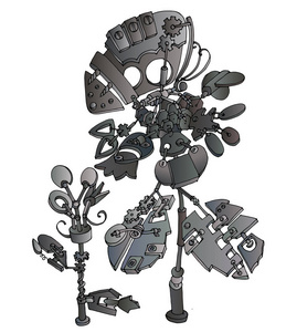 创造性的蒸汽朋克机械对象.矢量图照片