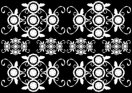 矢车菊在黑色背景上用单色的花卉图案