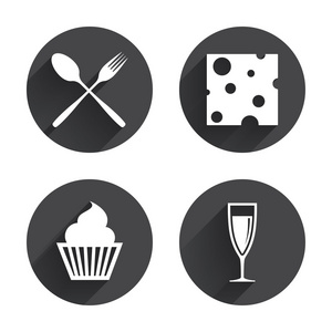 食物的图标。松饼蛋糕象征