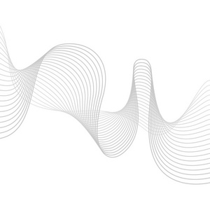 光滑的灰色波浪。抽象的矢量线。混合