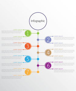 矢量图模板用于详细的报告。7 的所有主题