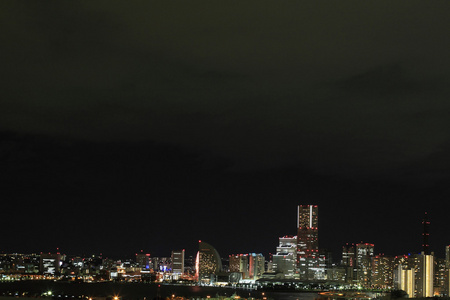 日本神奈川县横滨米纳托米里21号夜景