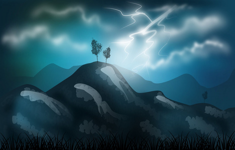 暴风雨景观插图照片