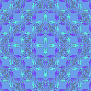 无缝螺旋和钻石图案蓝紫色绿松石