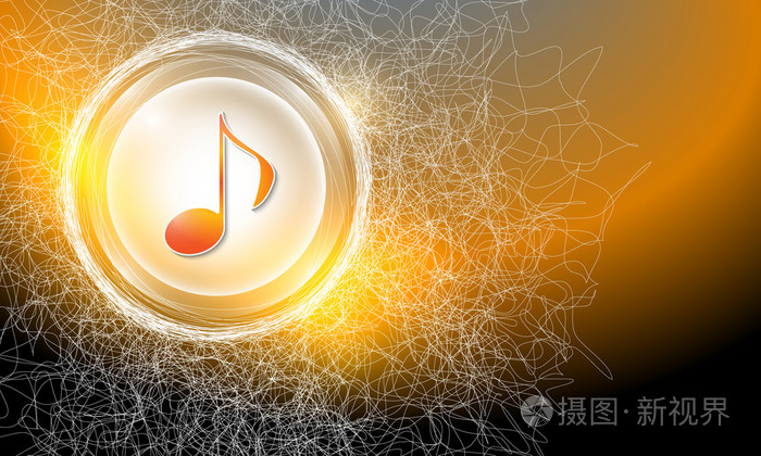 矢量抽象背景与蛛网和音乐图标