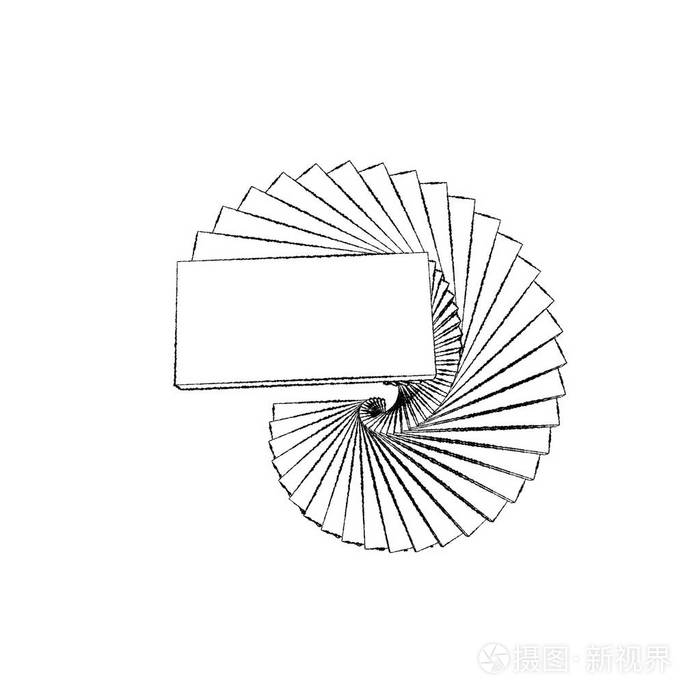 螺旋楼梯白色背景上的孤立示意图说明