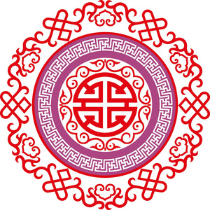 矢量东方中国饰品 亚洲的传统模式，花卉复古元素，切剪影，矢量装饰中亚，贴花工作，t 恤，蒙古饰品