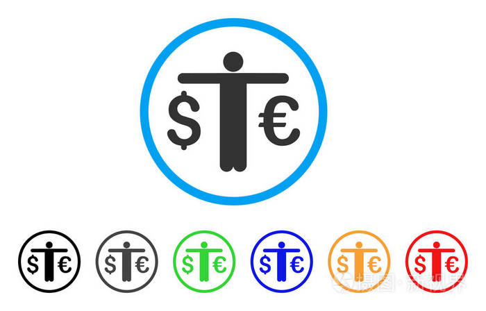货币交易商圆形的图标
