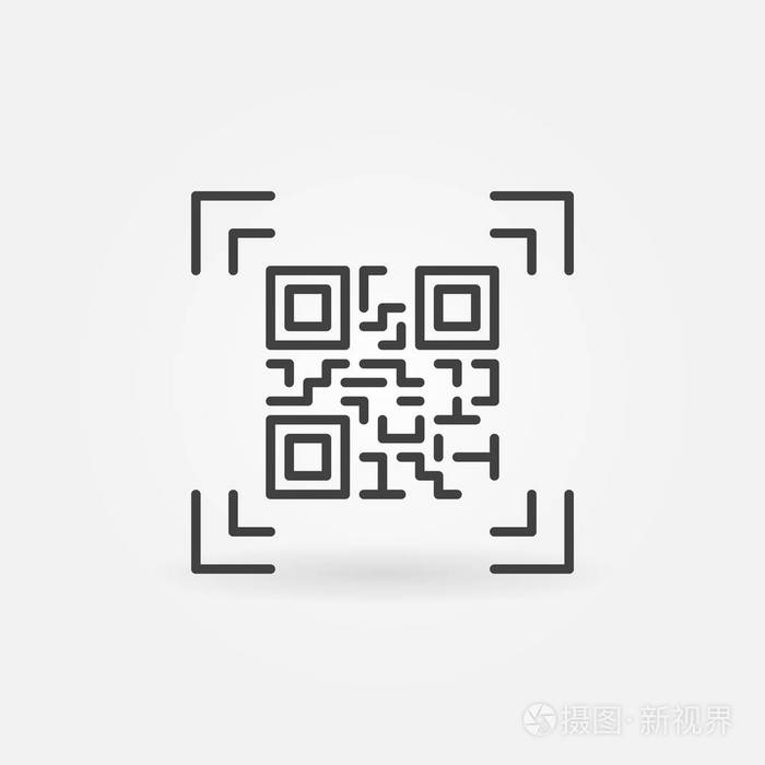 qr 码扫描线矢量图标或元素