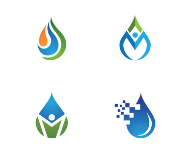 科技水滴水滴 logo 模板矢量插图设计照片