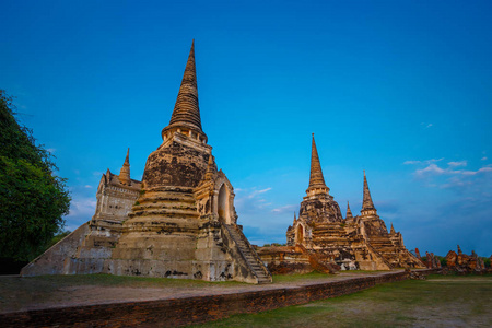 扫管笏 Phra Si Sanphet 寺在教科文组织世界遗产，泰国大城府历史公园