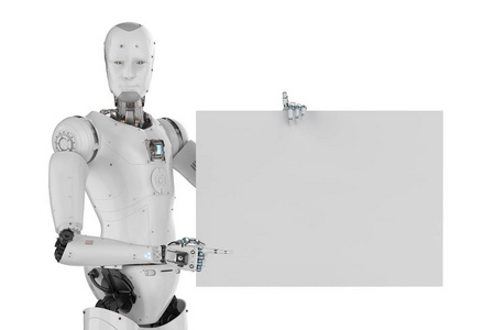 机器人用白色空白纸