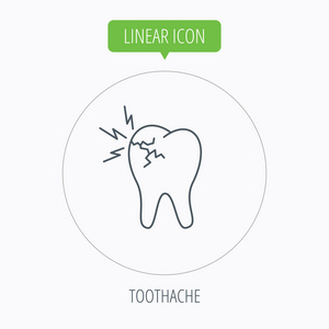 牙痛的图标。牙科医疗标志
