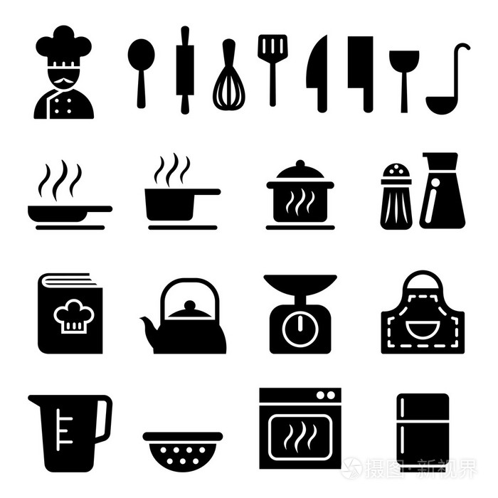 烹饪的图标集