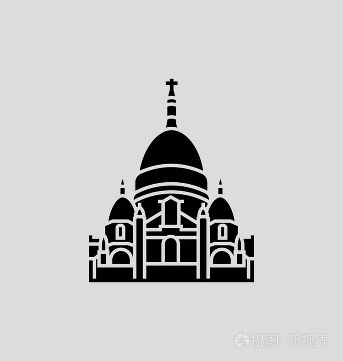 圣心大教堂固体矢量图