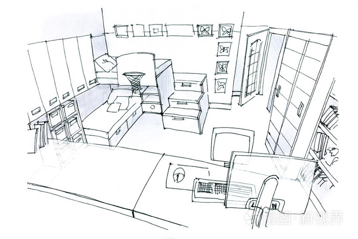 儿童房的平面草图